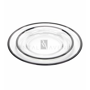 Clear Dinner Plate Black Rim Collection