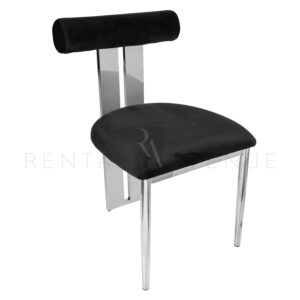 tori chair silver with black cushion