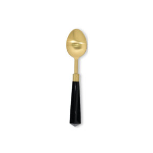 gemma dinner spoon with black handle and gold tip