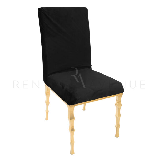 capri chair gold with black cushion